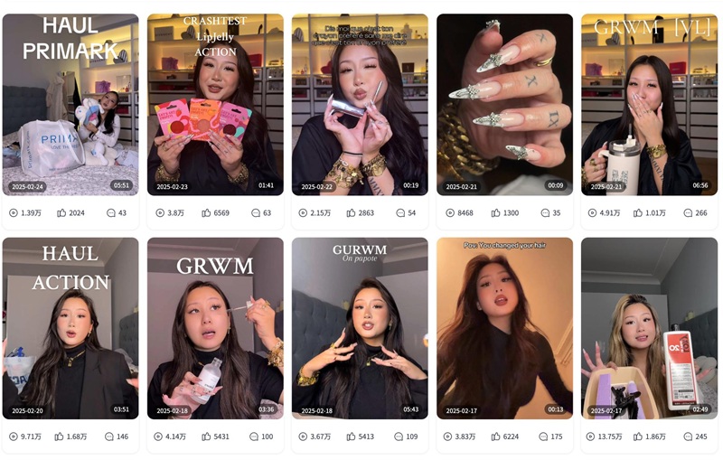 TikTok网红营销:法国美妆护肤类KOL网红频道内容