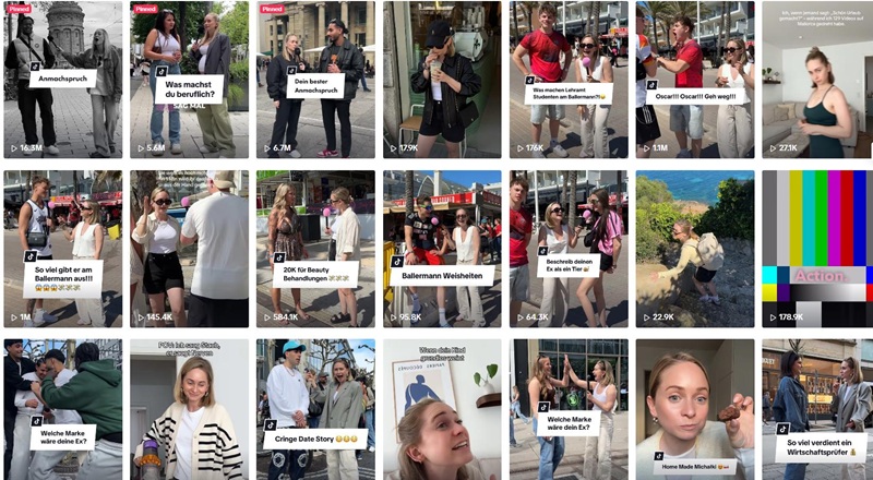 德国街头采访类中腰部博主频道内容