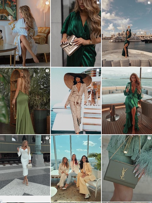 Instagram网红营销:美国时尚类腰部女博主频道内容