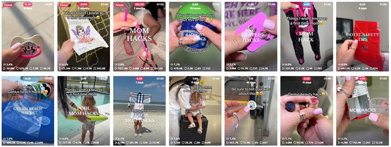 TikTok网红推荐:美国家居服饰儿童好物分享腰部博主频道内容