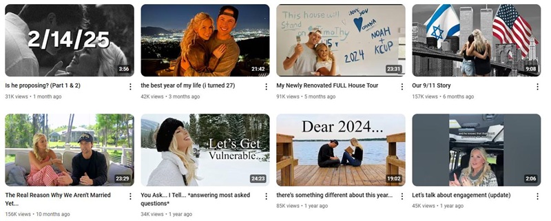 YouTube网红推广:美国情侣线下采访分享类博主频道内容